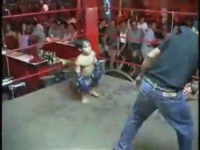 Dwarf Midgets Muay Thai Boxing amazing on Make a GIF